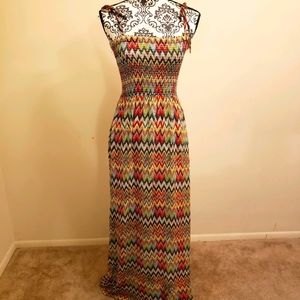 Chevron Multicolored Maxi Dress